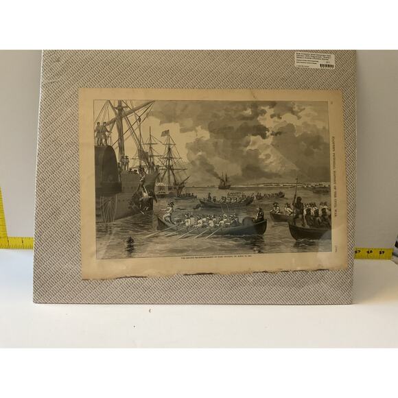 Antique Newspaper Civil War 1861 Second Re-Enforcement Harper’s Military 1800s - Picture 2 of 7